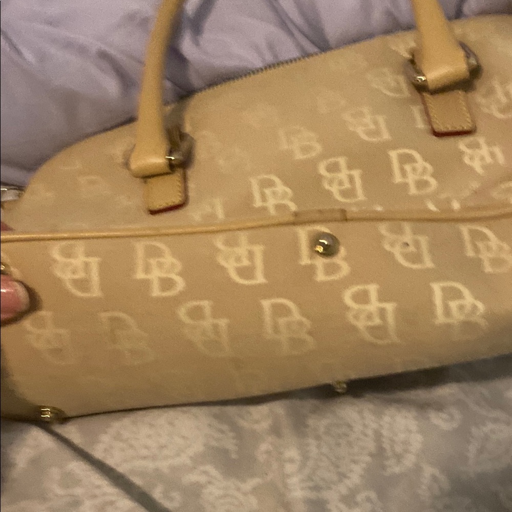 Dooney & Bourke Tan Monogram Satchel - Picture 7 of 10